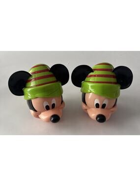 Set of 2 Disney Parks Mickey Mouse With Flip Top Lid Snack Cup Christmas Elf